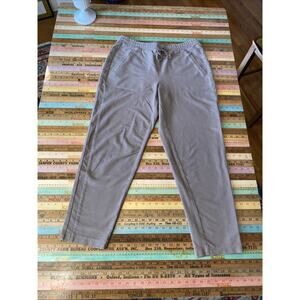 J Jill M Elastic Waist Pull On Stretch Cotton Jogger Pant Pockets Oatmeal Khaki